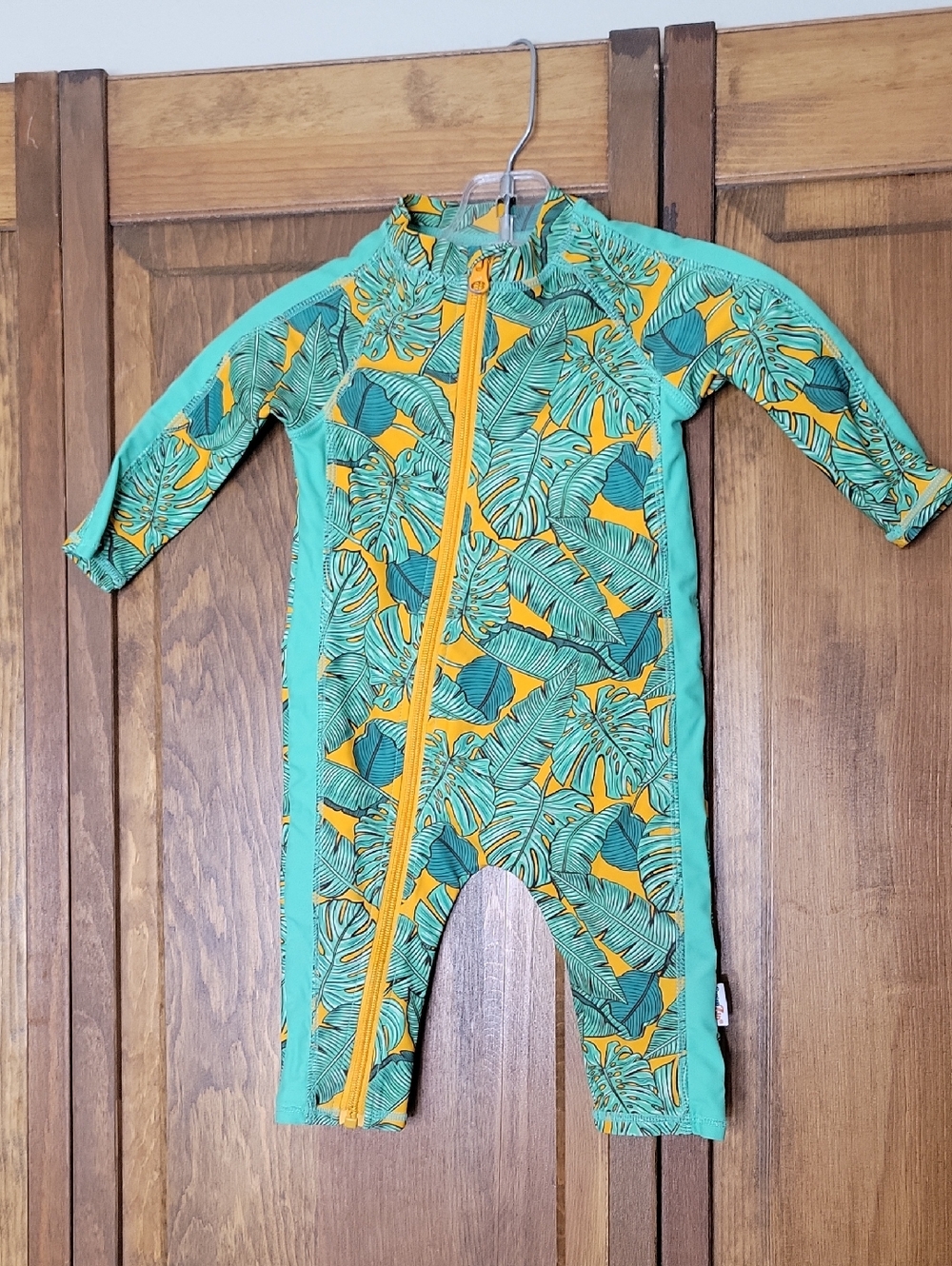 SwimZip One Piece Sunsuit Long Sleeve Romper Swimsuit Sz 6-12M